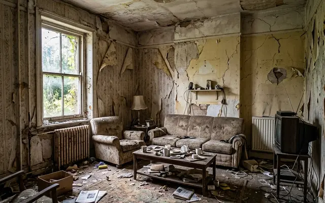 Living room before painting renovation